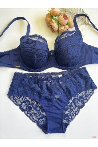 Мереживний комплект Lanny Mode 11730+51730 синій 75С+М,Хл